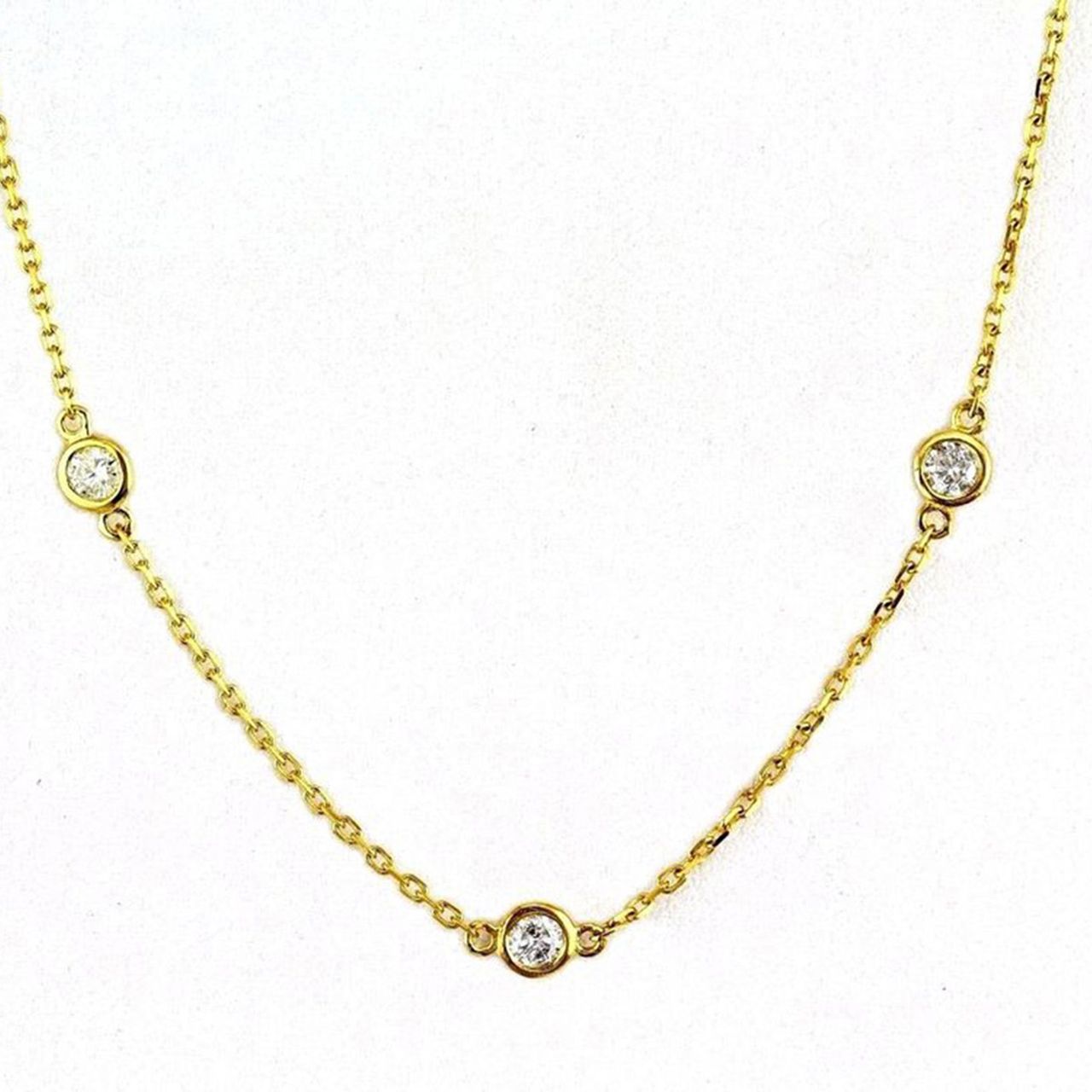 20' Diamonds by the yard necklace with bezel set (10) round diamonds.  D2.20ct.t.w.