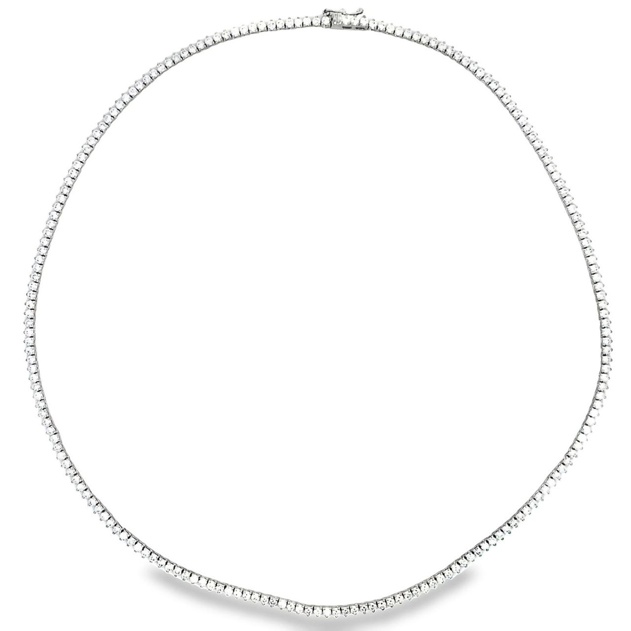 17' Tennis necklace in 18K WG with 3-prong set (197) round diamonds.  D5.07ct.t.w.