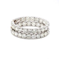 1.5' Inside out hoop earrings in 18K WG with 4-prong set (38) round diamonds & with special spring lock.  D15.35ct.t.w.