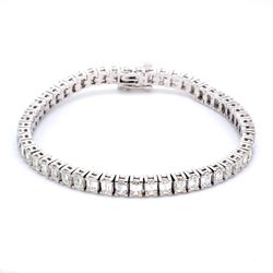 7'  Tennis bracelet with 4prong set F-G/VS (54) emerald cut diamonds.  D10.27ct.t.w.