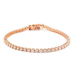 7' Tennis bracelet in rose gold with 3-prong set (52) round diamonds.  D4.22ct.t.w.