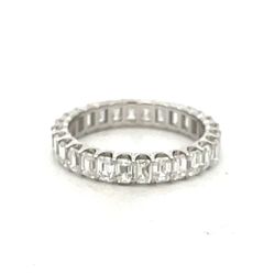 Eternity band with prong set (28) emerald cut diamonds.  D2.40ct.t.w.  Size 5