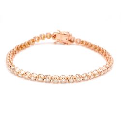 7' Tennis bracelet in 14K RG with crown head set (36) round diamonds.  D6.60ct.t.w.