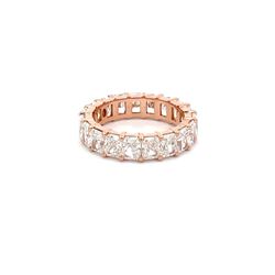 Eternity band in 18K RG with shared basket prong set (19) round diamonds.  D4.62ct.t.w.  Size 4.75