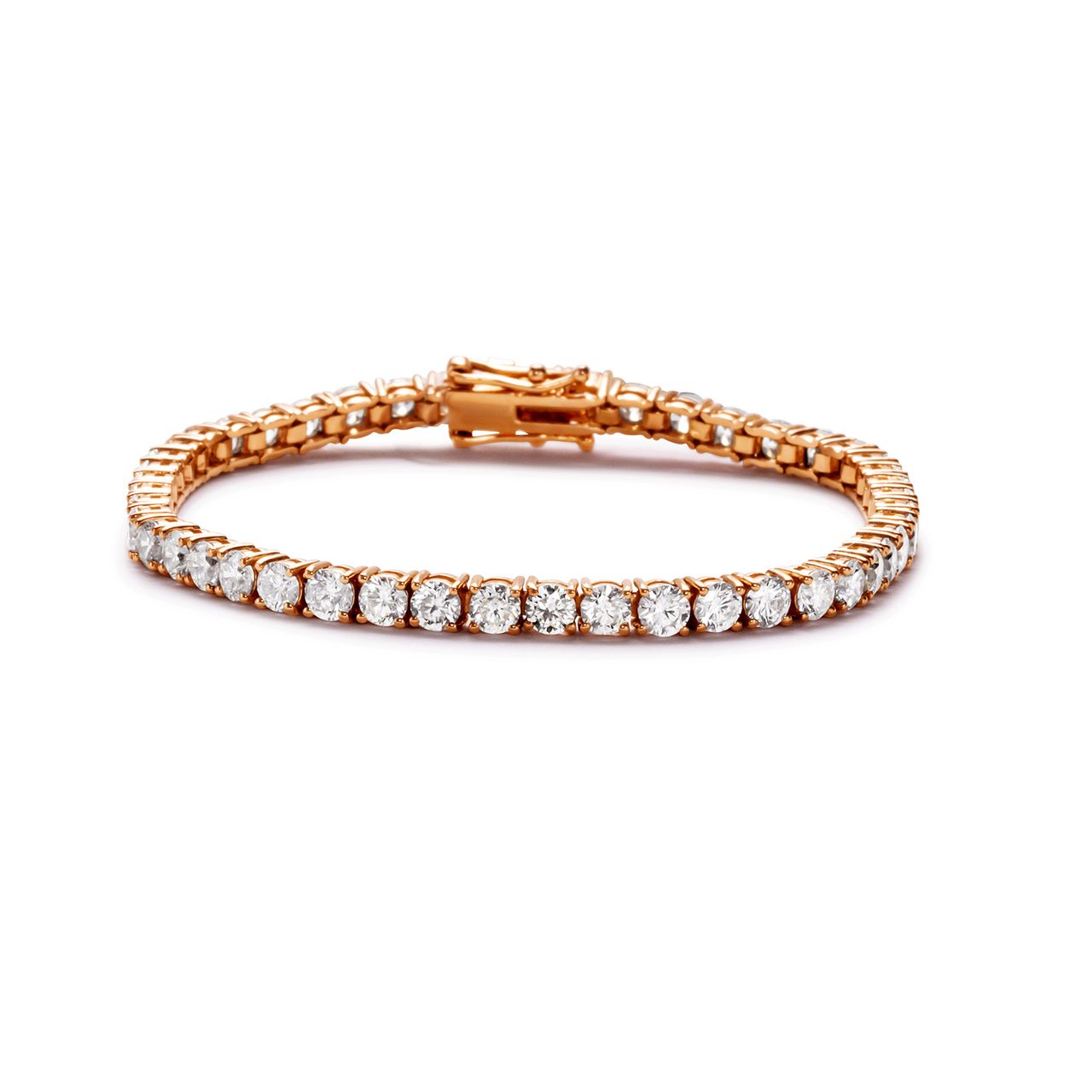 7' Tennis bracelet in 14K RG with 4-prong set (47) round diamonds.  D9.00ct.t.w.