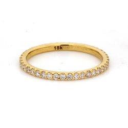 Eternity band in 18K YG with U-prong set round diamonds.  D0.42ct.t.w.  Size 5