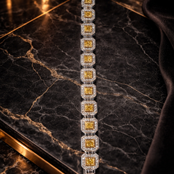 10.08 Carat Yellow and White Diamond Bracelet 
