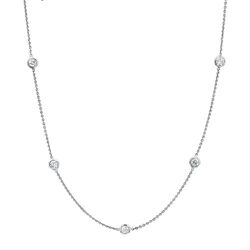 18' Diamonds by the yard necklace with bezel set (10) round diamonds.  D2.34ct.t.w.