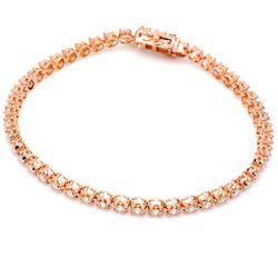 7' Tennis bracelet in 14K RG with 4-prong set (76) round diamonds.  D3.53ct.t.w.