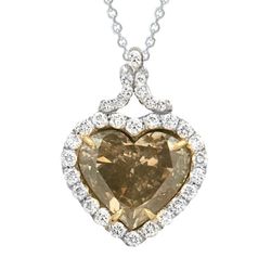 Fancy Color Heart Shaped Diamond Pendant