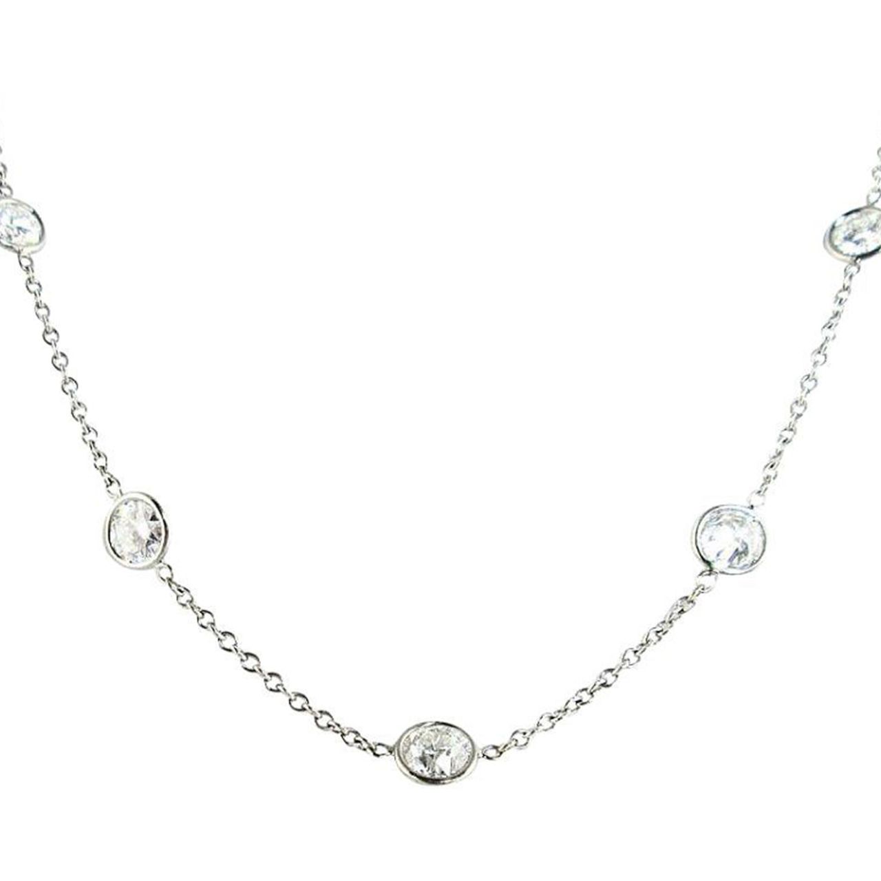 18' Diamonds by the yard necklace with bezel set round diamonds.  D2.38ct.t.w.