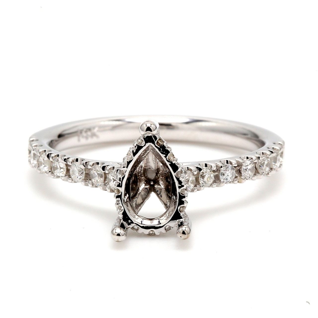 Semi-mount with prong set round diamonds.  D0.36ct.t.w.