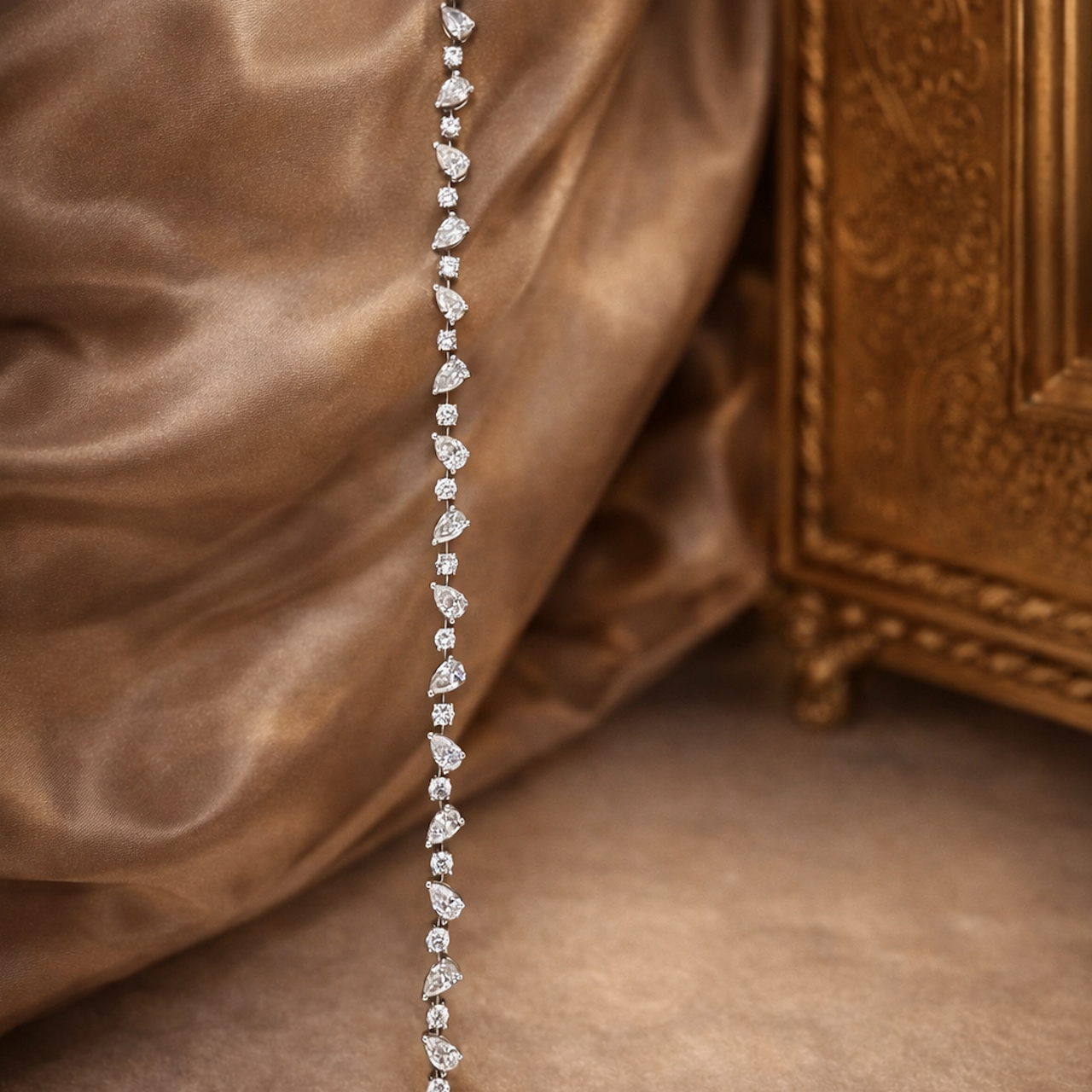 Pear and Round Alternating Diamond Bracelet