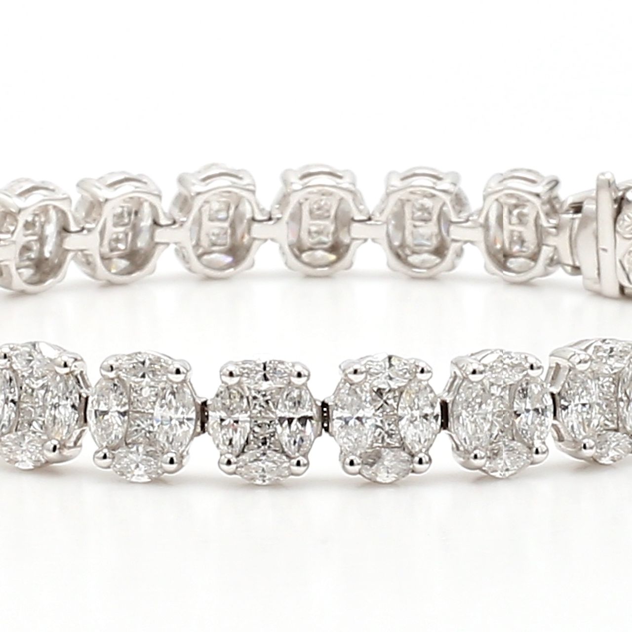 Illusion Oval Diamond Tennis Bracelet