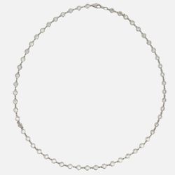 18.25' Diamonds by the yard necklace in 18K WG with bezel set (66) round diamonds.  D3.39ct.t.w.