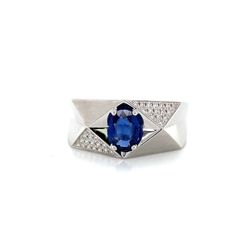 Oval Sapphire and Diamond Ring