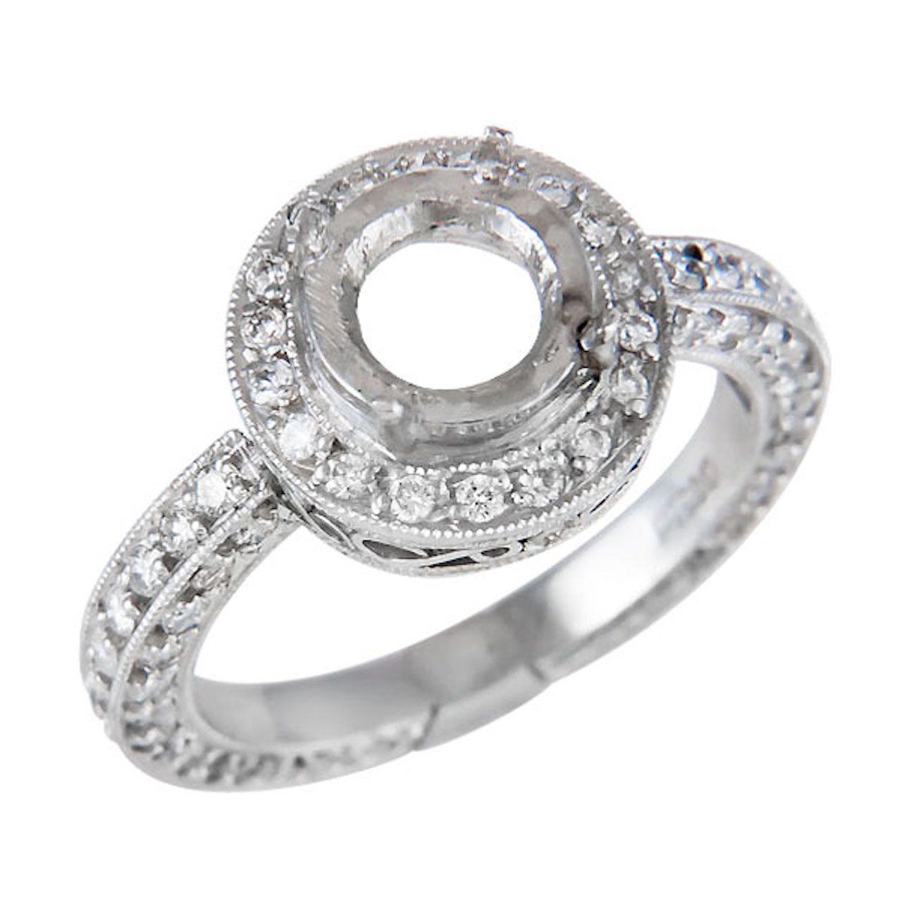 Halo Diamond Semi-Mount Ring
