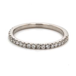 Half way band with pave micro set (21) round diamonds.  D0.37ct.t.w.  Size 8.5