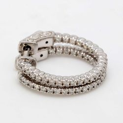 1.25' Inside out hoop earrings with channel set (34) round diamonds & with special spring lock.  D1.38ct.t.w.