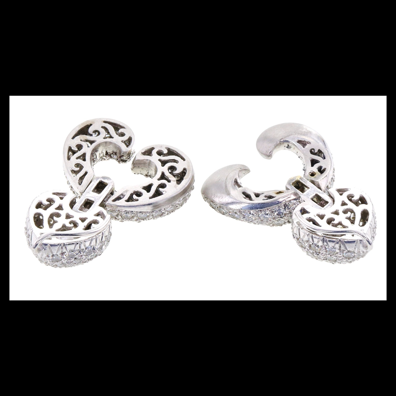 7.65Cts Natural Diamond Pair of Pendants Platinum