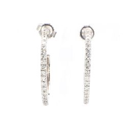 3/4' Hoop Earrings in 18K EG with U-prong set round diamonds.  D0.76ct.t.w.