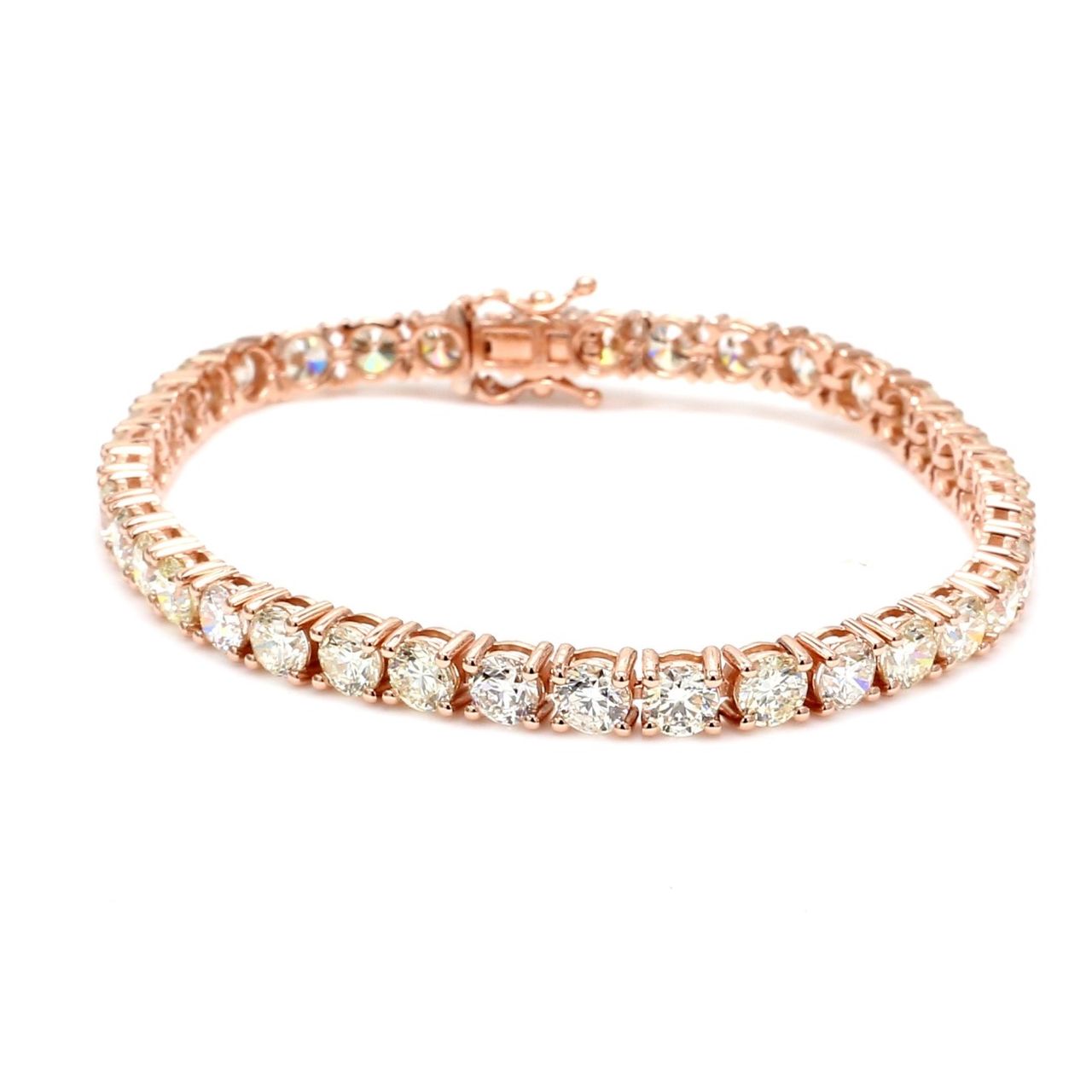 7' Tennis bracelet in 14K RG with 4-prong set (38) round diamonds.  D11.61ct.t.w.