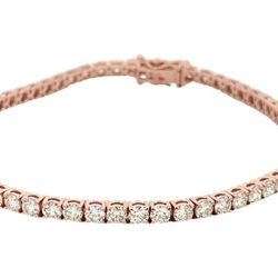 7' Tennis bracelet in 14K RG with basket prong set (60) round diamonds.  D4.95ct.t.w.