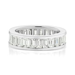 Eternity band in platinum with baguette diamonds.  D2.72ct.t.w.