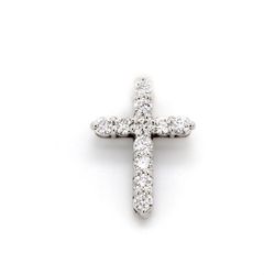 0.75' Cross pendant with prong set (11) round diamonds.  D0.45ct.t.w.