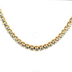 20' Tennis necklace in 18K YG with crown prong set (102) round diamonds.  D19.20ct.t.w.