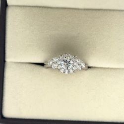 Natural Diamond Accentuated Halo Ring