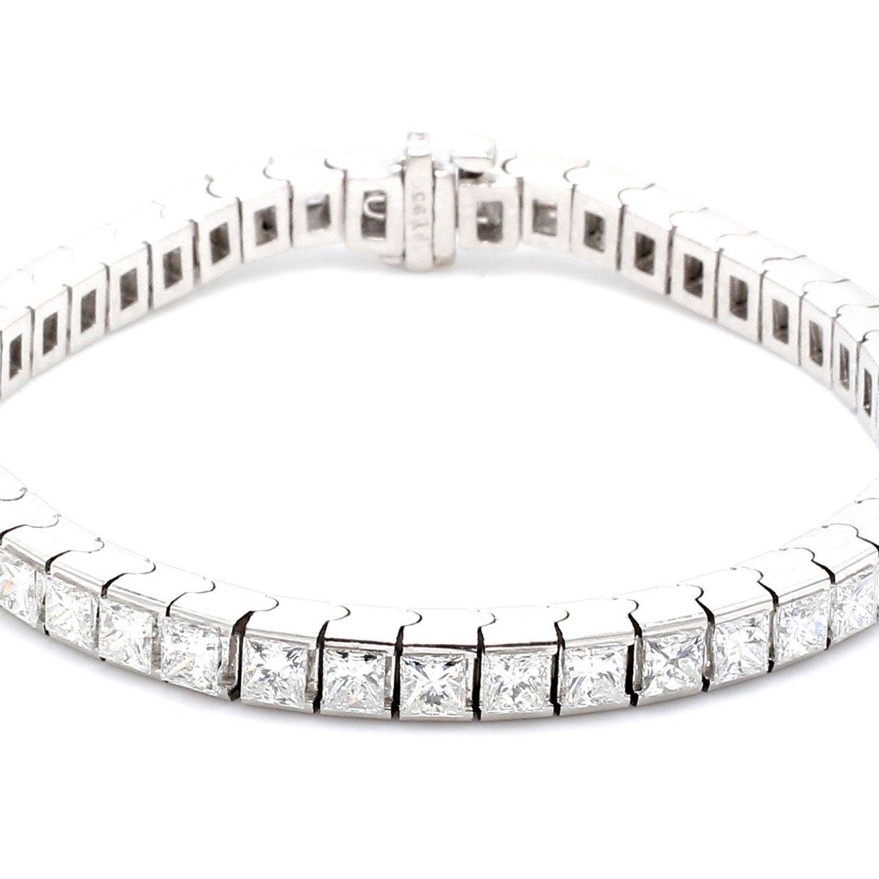 7' Tennis bracelet with channel set princess cut diamonds.  D6.19ct.t.w.