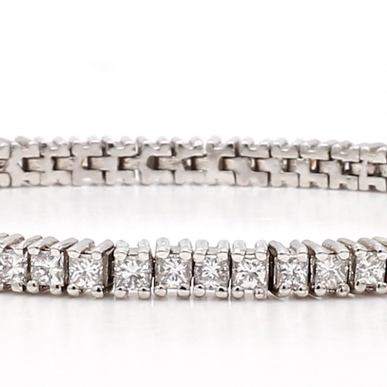 Platinum Princess Cut Diamond Tennis Bracelet