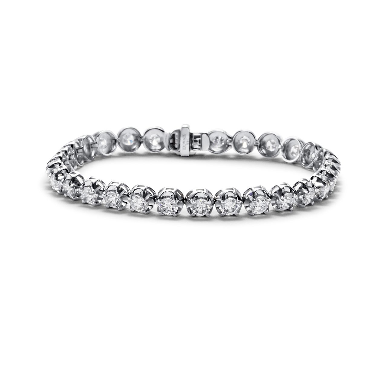 7' Tennis bracelet with crown head set (30) round diamonds.  D8.18ct.t.w.