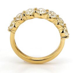 7-stone band in 18K YG with prong set round diamonds.  D1.72ct.t.w.  Size 6