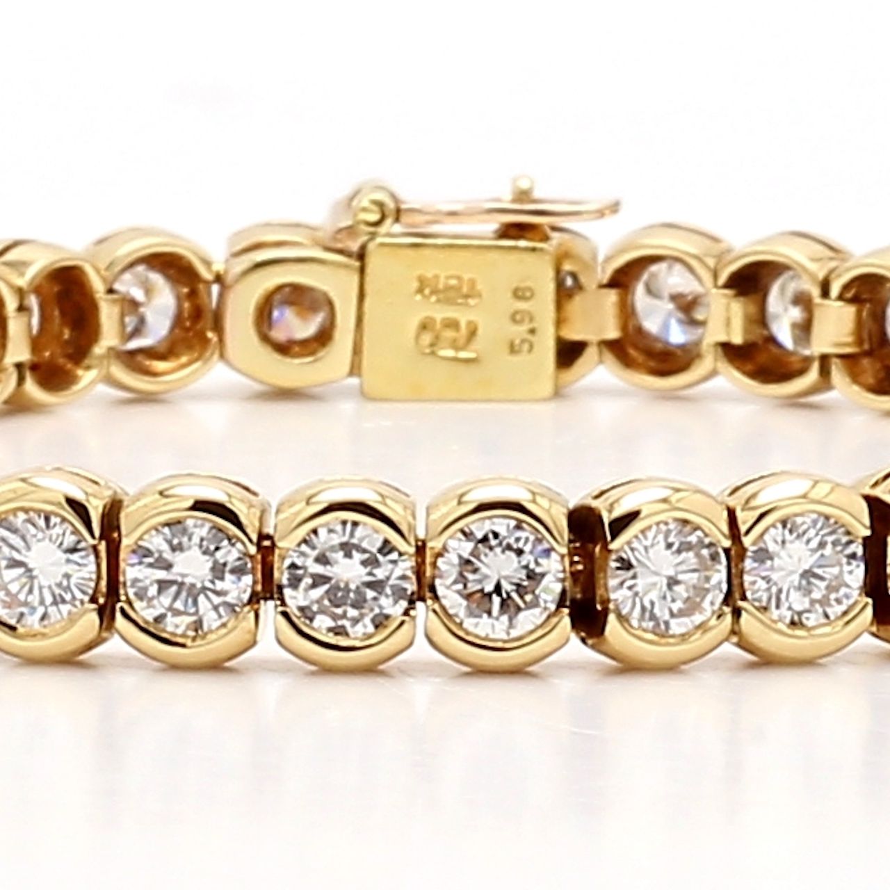 Yellow Gold Bezel-Set Tennis Bracelet