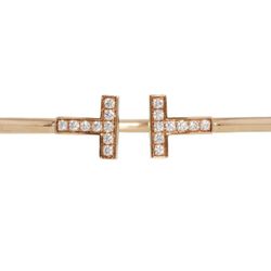TIFFANY&CO. Wire Bracelet in Rose Gold with Diamonds