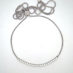 Bolo style necklace with prong set (23) round diamonds.  D0.80ct.t.w.