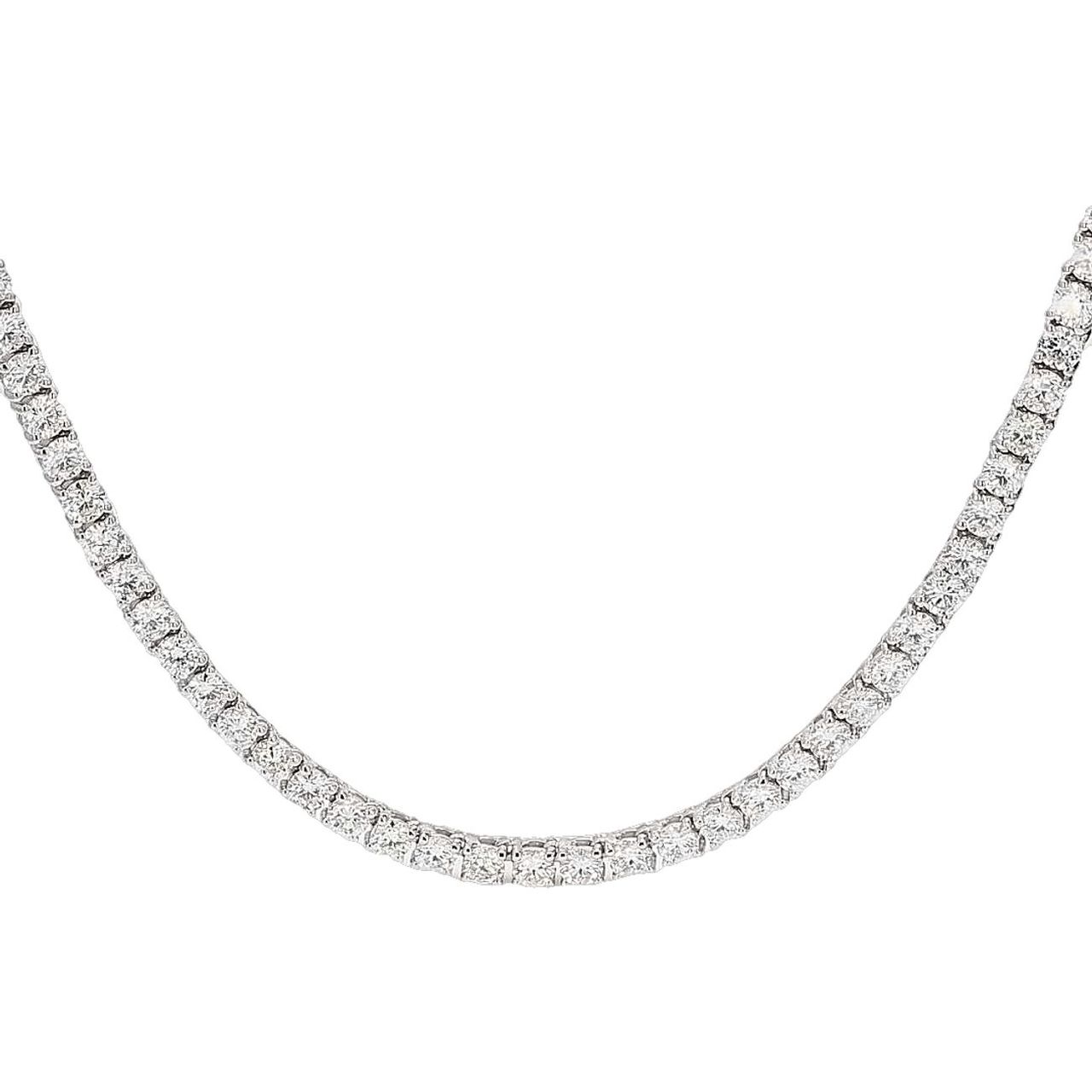 18' Tennis necklace with 4-prong set (224) round diamonds.  D5.63ct.t.w.
