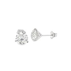 Push back stud earrings martini style with 3-prong set GIA certified L/VS2 round diamonds.  D3.00ct.t.w.