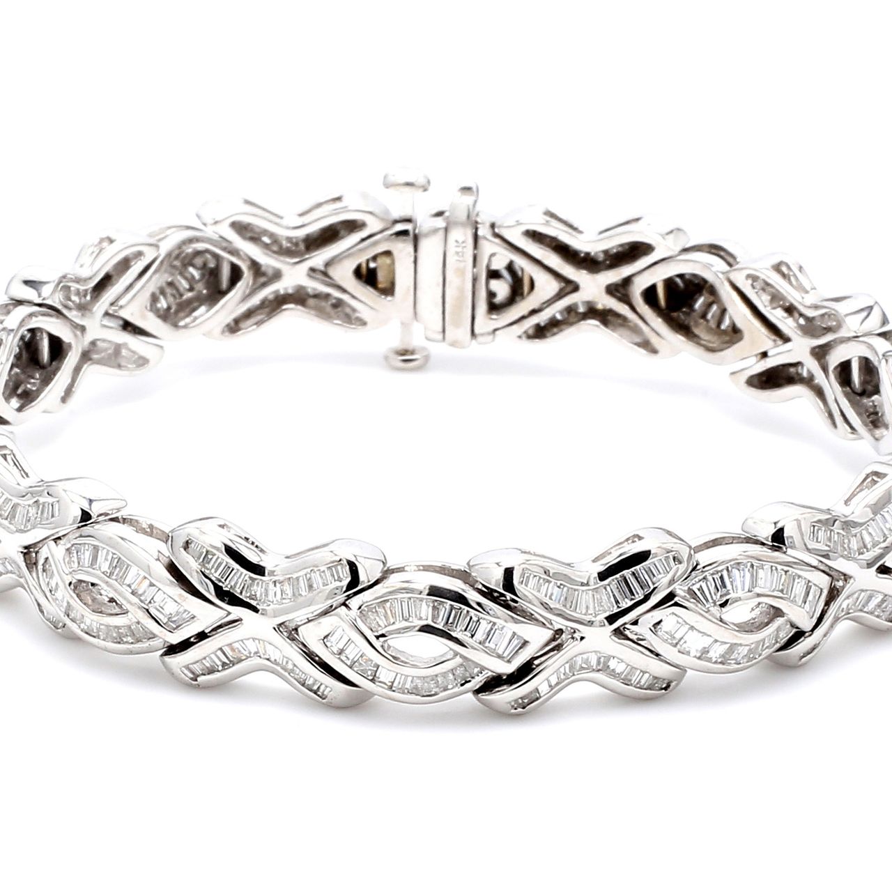 7' XOXO bracelet with baguette diamonds.  D6.72ct.t.w.