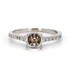Semi-mount with pre-set round diamonds.  D0.15ct.t.w.  Size 6