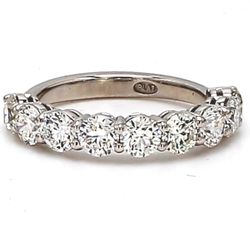 9-stone band in platinum with basket prong set round diamonds.  D1.65ct.t.w.  Size 5
