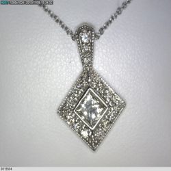 Diamond Princess Cut Pendant
