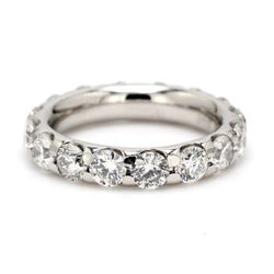Eternity band in platinum with U-prong set (16) round diamonds.  D4.12ct.t.w.  Size 7