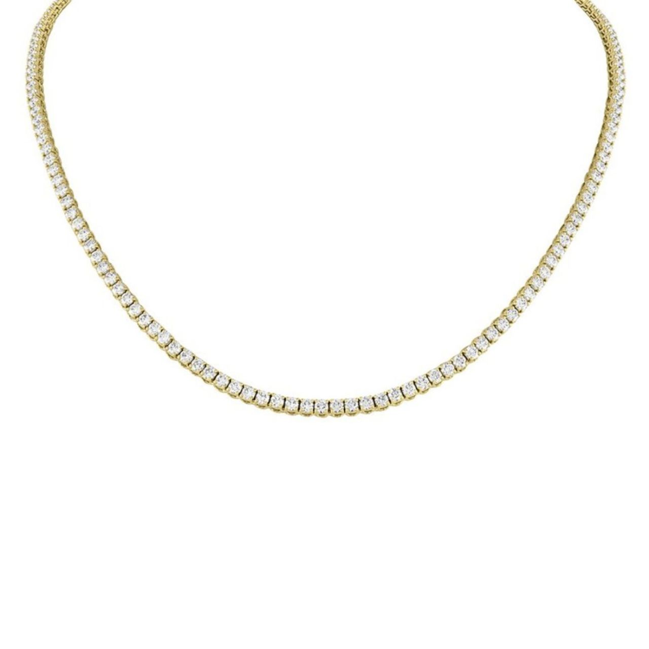 20' Tennis necklace in 14K YG with 4-prong set (223) round diamonds.  D8.69ct.t.w.