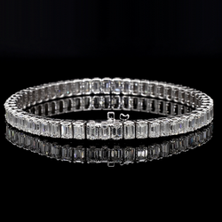 TNCWB257 NATURAL DIAMOND BAGUETTE CUT TENNIS BRACELET 4.79 CARATS 14KWG 9.79 GRAMS