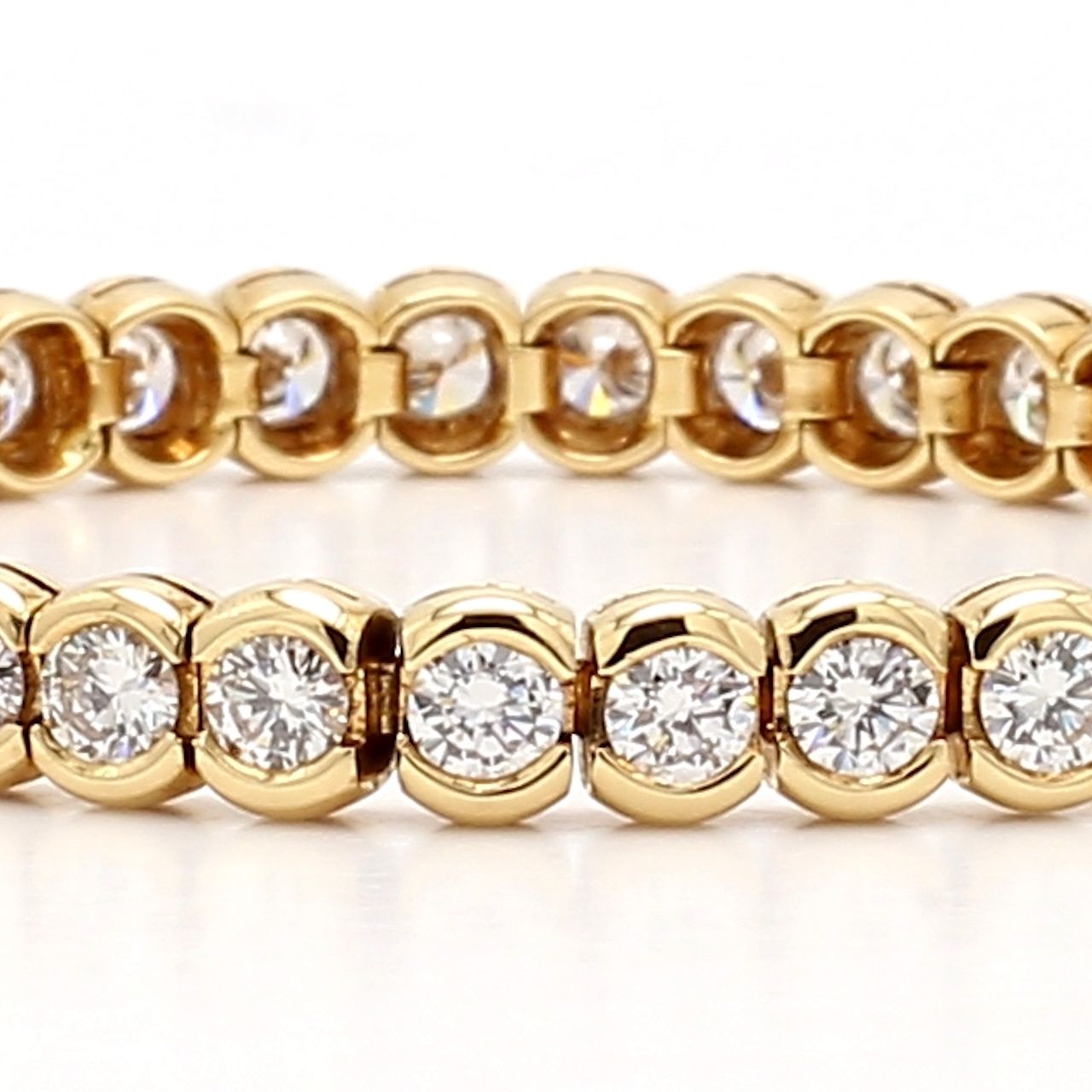 Yellow Gold Bezel-Set Tennis Bracelet