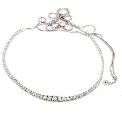 33' Graduated adjustable tennis necklace with 4-prong set (101) round diamonds.  D3.70ct.t.w.