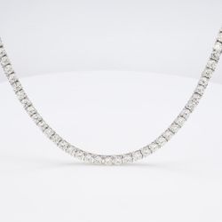 16' Tennis necklace with prong set (195) round diamonds.  D5.07ct.t.w.